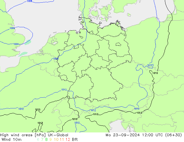 yüksek rüzgarlı alanlar UK-Global Pzt 23.09.2024 12 UTC