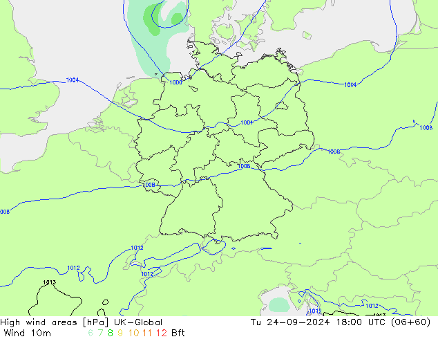 Windvelden UK-Global di 24.09.2024 18 UTC