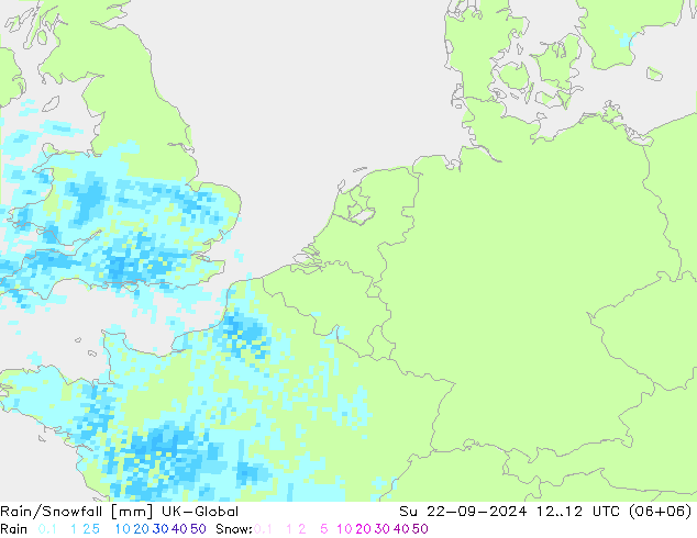 Regen/Schneefall UK-Global So 22.09.2024 12 UTC