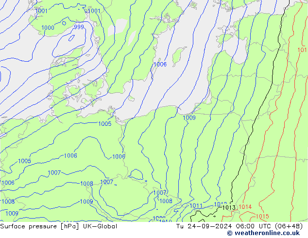 Luchtdruk (Grond) UK-Global di 24.09.2024 06 UTC