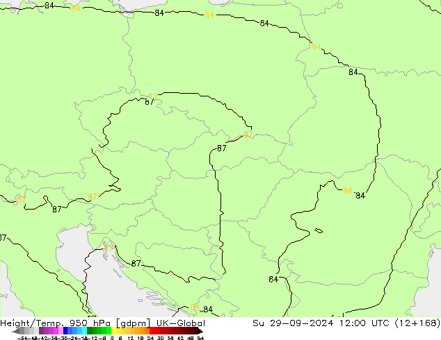 Height/Temp. 950 hPa UK-Global Su 29.09.2024 12 UTC