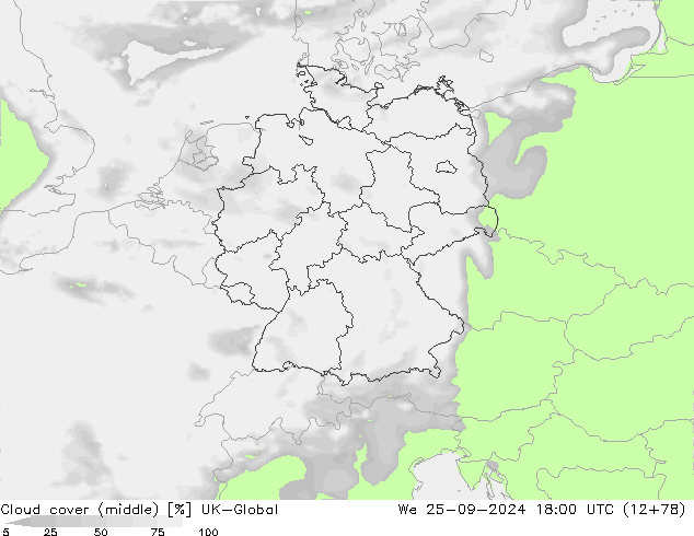 Nubes medias UK-Global mié 25.09.2024 18 UTC