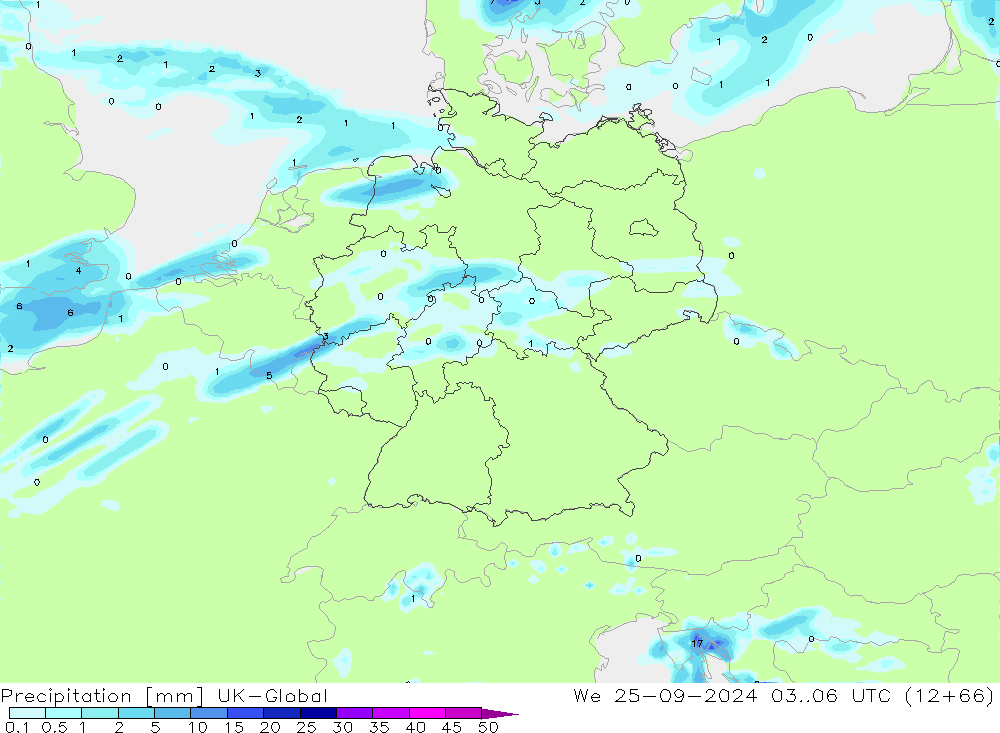 Precipitation UK-Global We 25.09.2024 06 UTC