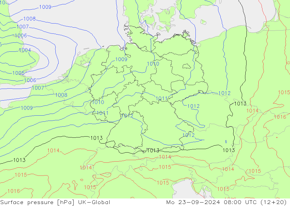 Yer basıncı UK-Global Pzt 23.09.2024 08 UTC