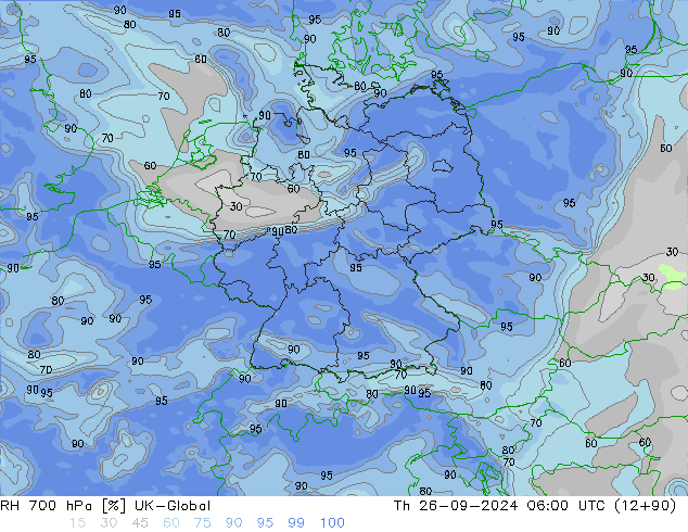 RH 700 hPa UK-Global Do 26.09.2024 06 UTC
