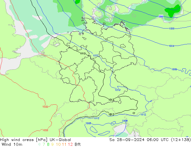 Windvelden UK-Global za 28.09.2024 06 UTC