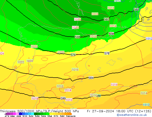 Thck 500-1000hPa UK-Global Pá 27.09.2024 18 UTC