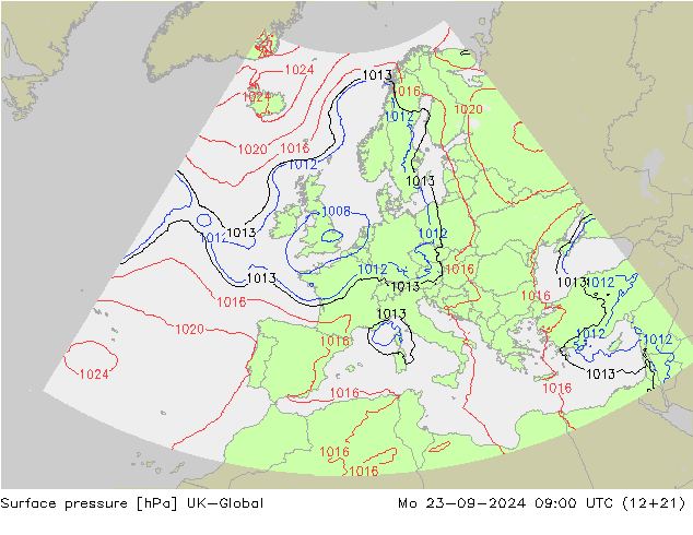 Yer basıncı UK-Global Pzt 23.09.2024 09 UTC