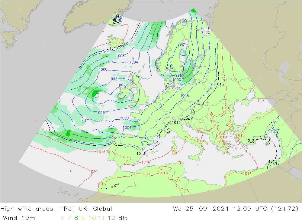 Windvelden UK-Global wo 25.09.2024 12 UTC