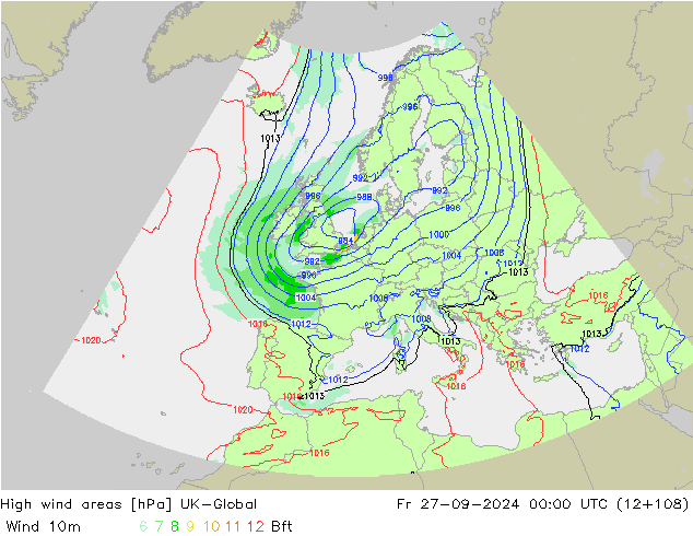 High wind areas UK-Global ven 27.09.2024 00 UTC