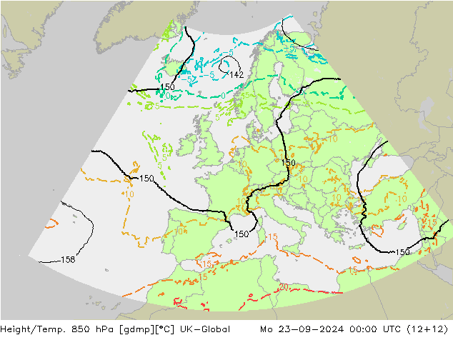 Height/Temp. 850 hPa UK-Global lun 23.09.2024 00 UTC