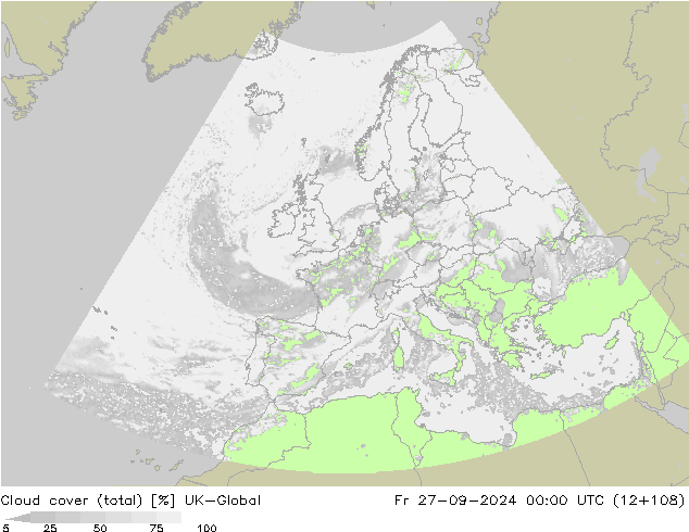 Wolken (gesamt) UK-Global Fr 27.09.2024 00 UTC