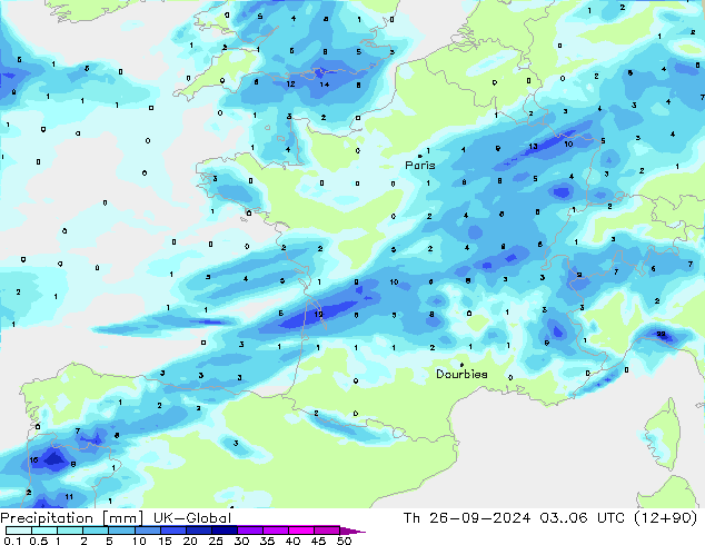 Yağış UK-Global Per 26.09.2024 06 UTC