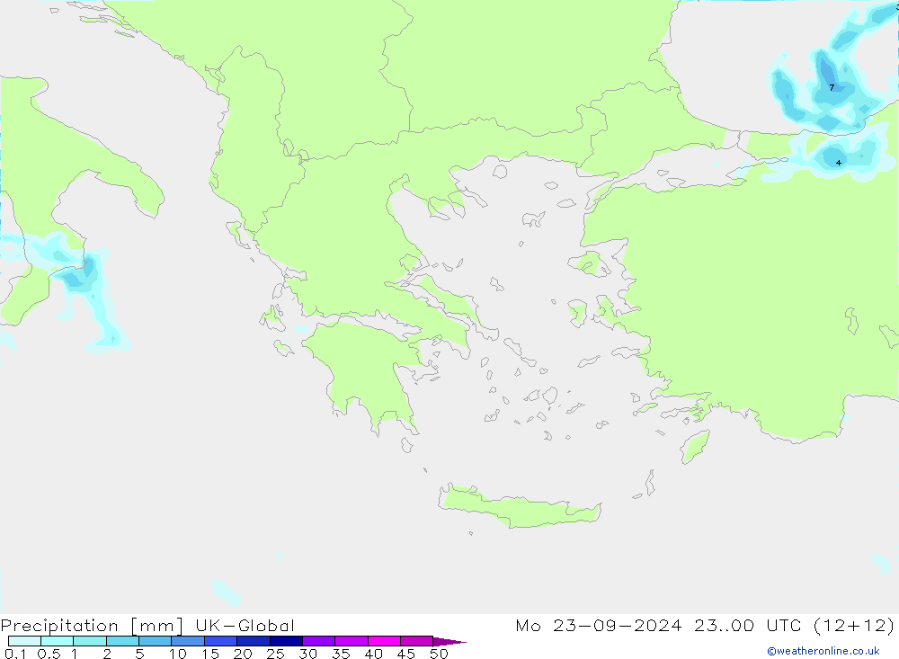 Neerslag UK-Global ma 23.09.2024 00 UTC
