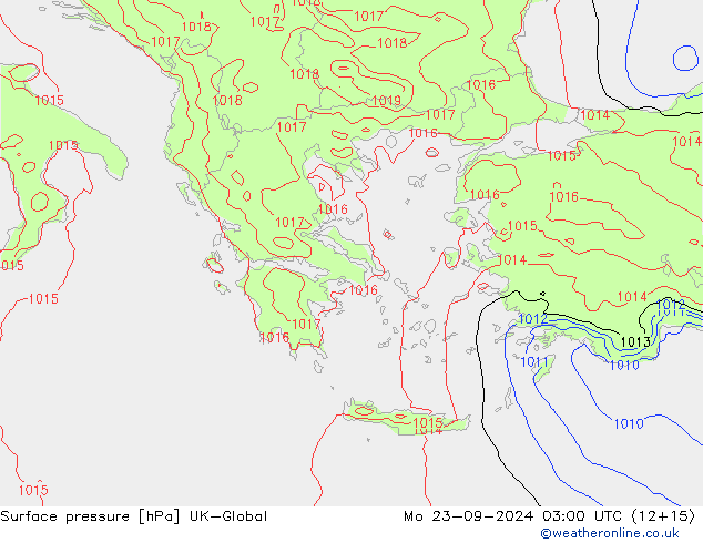 Surface pressure UK-Global Mo 23.09.2024 03 UTC