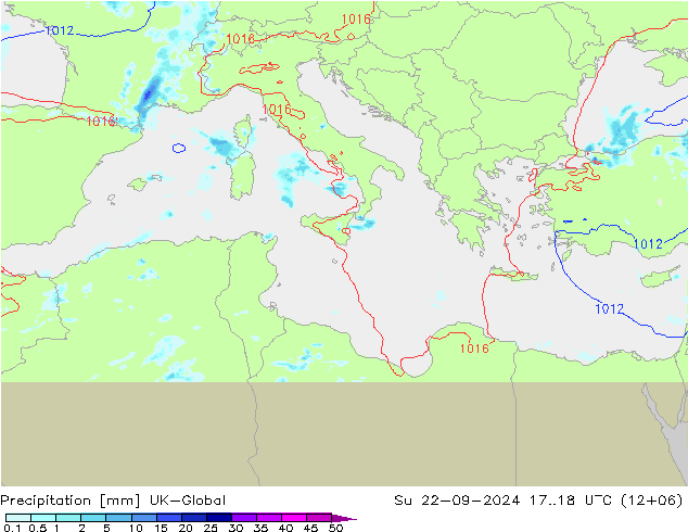 Precipitation UK-Global Su 22.09.2024 18 UTC