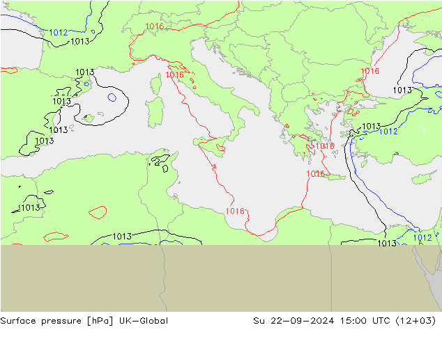 Surface pressure UK-Global Su 22.09.2024 15 UTC