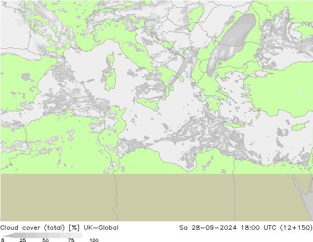 nuvens (total) UK-Global Sáb 28.09.2024 18 UTC