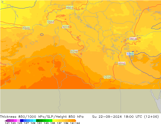 Thck 850-1000 hPa UK-Global Su 22.09.2024 18 UTC