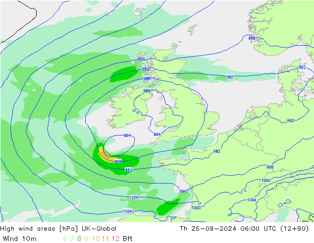 High wind areas UK-Global Qui 26.09.2024 06 UTC