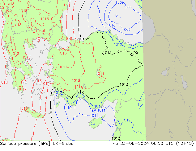 приземное давление UK-Global пн 23.09.2024 06 UTC