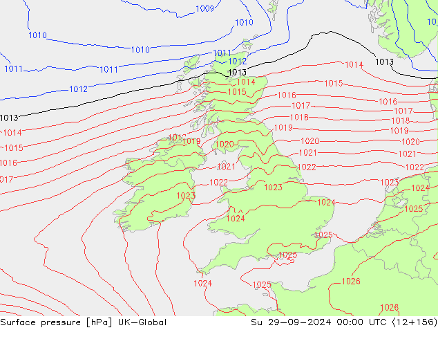 Yer basıncı UK-Global Paz 29.09.2024 00 UTC