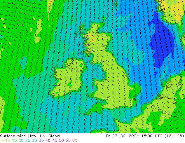 Surface wind UK-Global Pá 27.09.2024 18 UTC