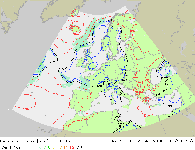 High wind areas UK-Global  23.09.2024 12 UTC