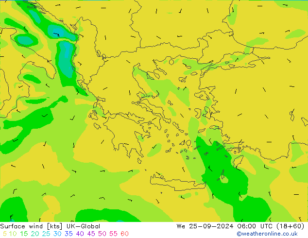 Bodenwind UK-Global Mi 25.09.2024 06 UTC