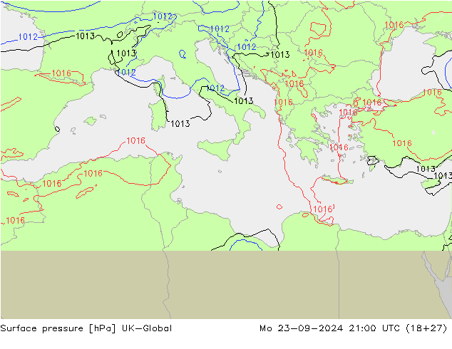 pression de l'air UK-Global lun 23.09.2024 21 UTC