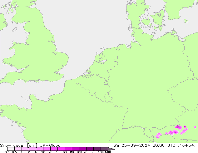 Snow accu. UK-Global  25.09.2024 00 UTC