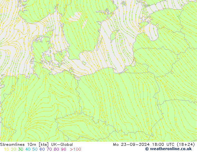 Streamlines 10m UK-Global Mo 23.09.2024 18 UTC