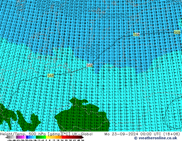 Height/Temp. 500 hPa UK-Global Seg 23.09.2024 00 UTC