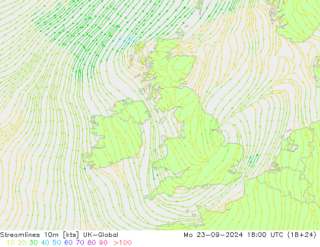 Streamlines 10m UK-Global Mo 23.09.2024 18 UTC