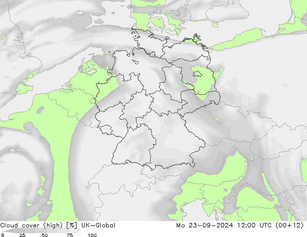 Nuages (élevé) UK-Global lun 23.09.2024 12 UTC