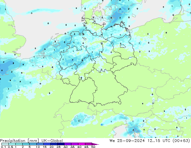 Precipitazione UK-Global mer 25.09.2024 15 UTC