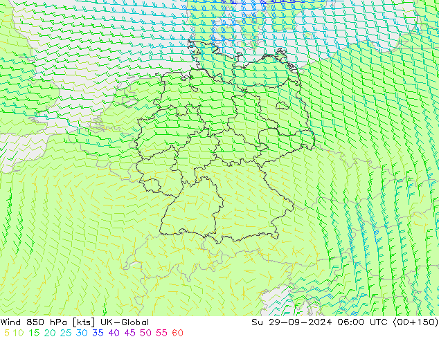  850 hPa UK-Global  29.09.2024 06 UTC