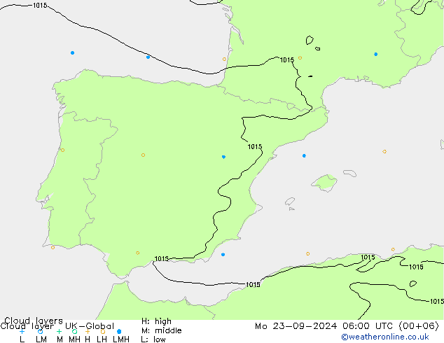 Cloud layer UK-Global Mo 23.09.2024 06 UTC