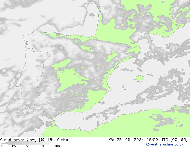 zachmurzenie (niskie) UK-Global śro. 25.09.2024 15 UTC