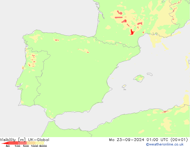 Dohlednost UK-Global Po 23.09.2024 01 UTC