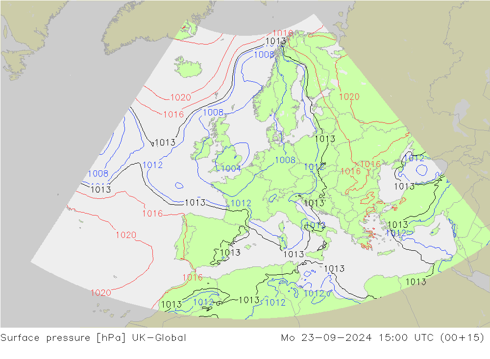 Luchtdruk (Grond) UK-Global ma 23.09.2024 15 UTC