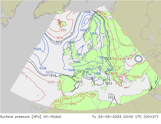 Surface pressure UK-Global Tu 24.09.2024 03 UTC