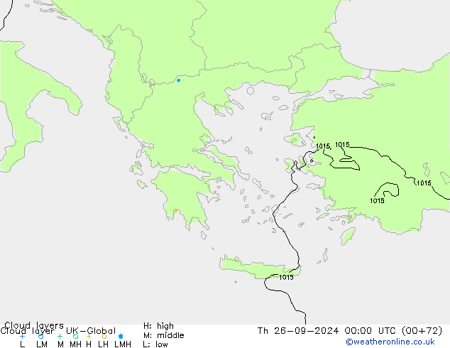 Cloud layer UK-Global Th 26.09.2024 00 UTC