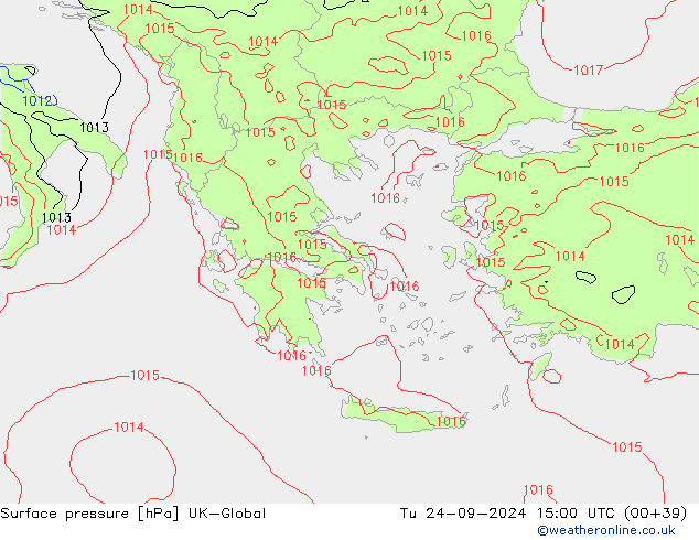 Luchtdruk (Grond) UK-Global di 24.09.2024 15 UTC