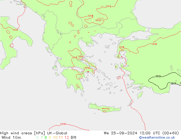 High wind areas UK-Global Qua 25.09.2024 12 UTC