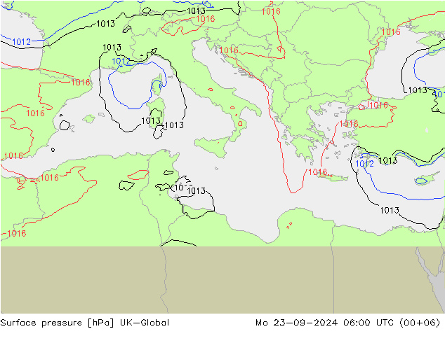 приземное давление UK-Global пн 23.09.2024 06 UTC