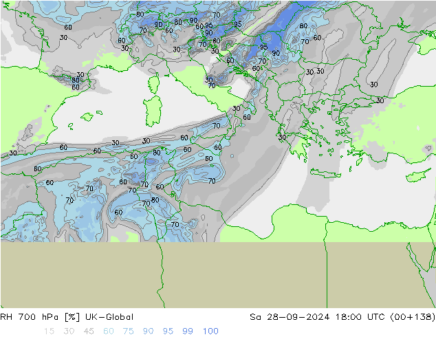 RH 700 hPa UK-Global so. 28.09.2024 18 UTC