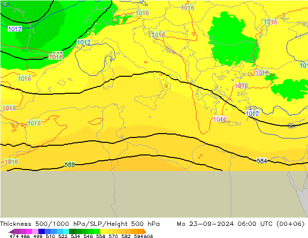 Thck 500-1000hPa UK-Global Mo 23.09.2024 06 UTC