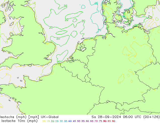 Izotacha (mph) UK-Global so. 28.09.2024 06 UTC