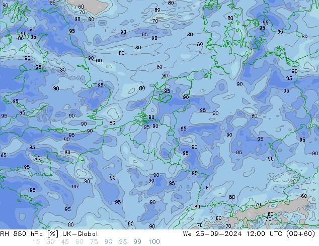 RV 850 hPa UK-Global wo 25.09.2024 12 UTC